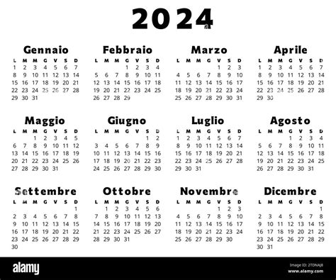 calendario annuale 2024 stampabile.